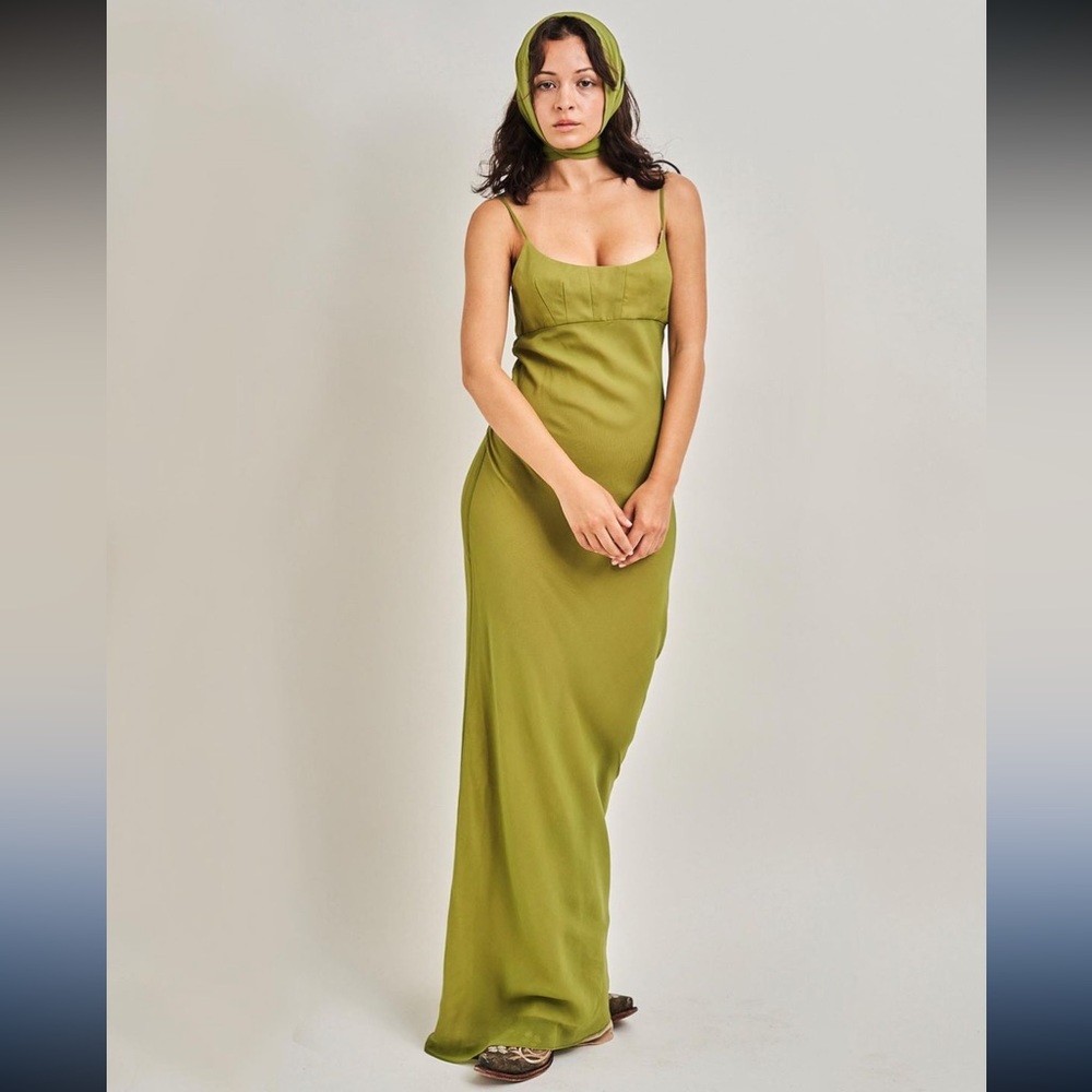 NWT Dana Foley Dress “Delilah Scarf Set” in Green Sage